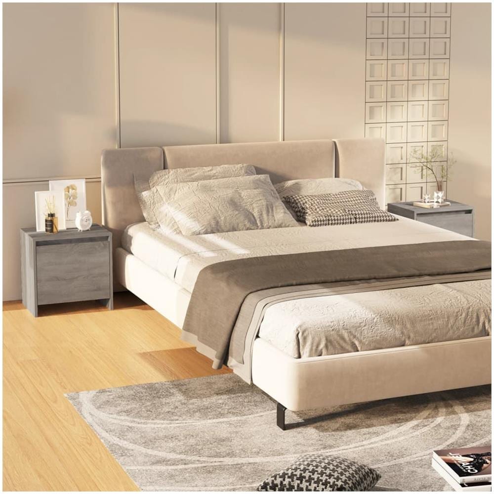 Comodini 2 pz Grigio Sonoma 45x34x44,5 cm in Truciolato - Foto 1