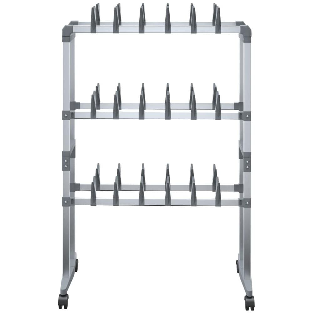 Scarpiera Con Ruote Argento 66x27x100 Cm - Foto 5