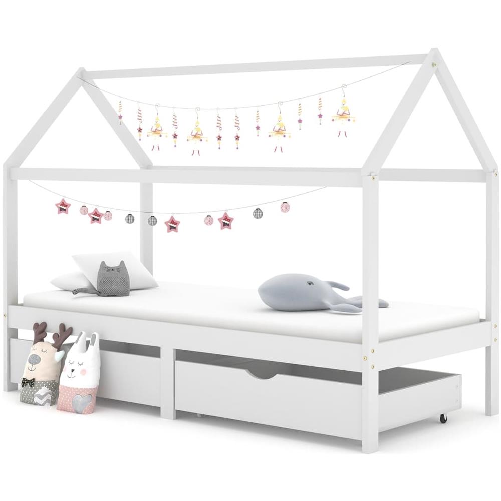 Giroletto Bambini Con Cassetti Bianco Pino Massello 90x200 Cm - Foto 1