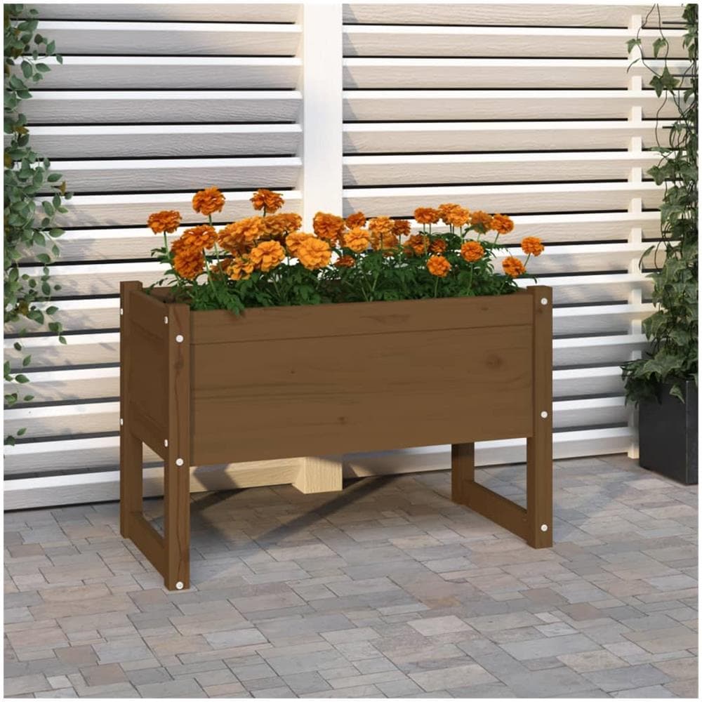 Fioriera Miele 78x40x52 cm in Legno Massello di Pino - Foto 1