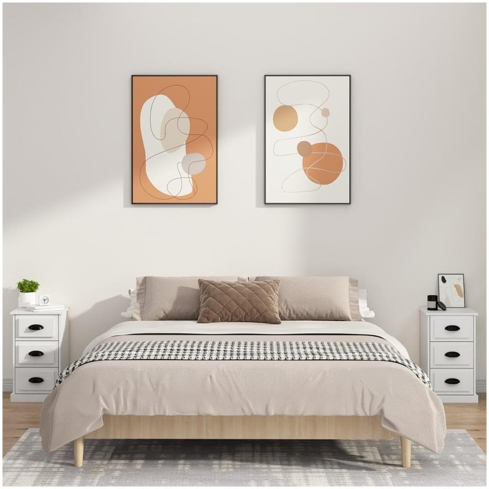 Comodino Bianco 39x39x67 Cm In Legno Multistrato - Foto 3