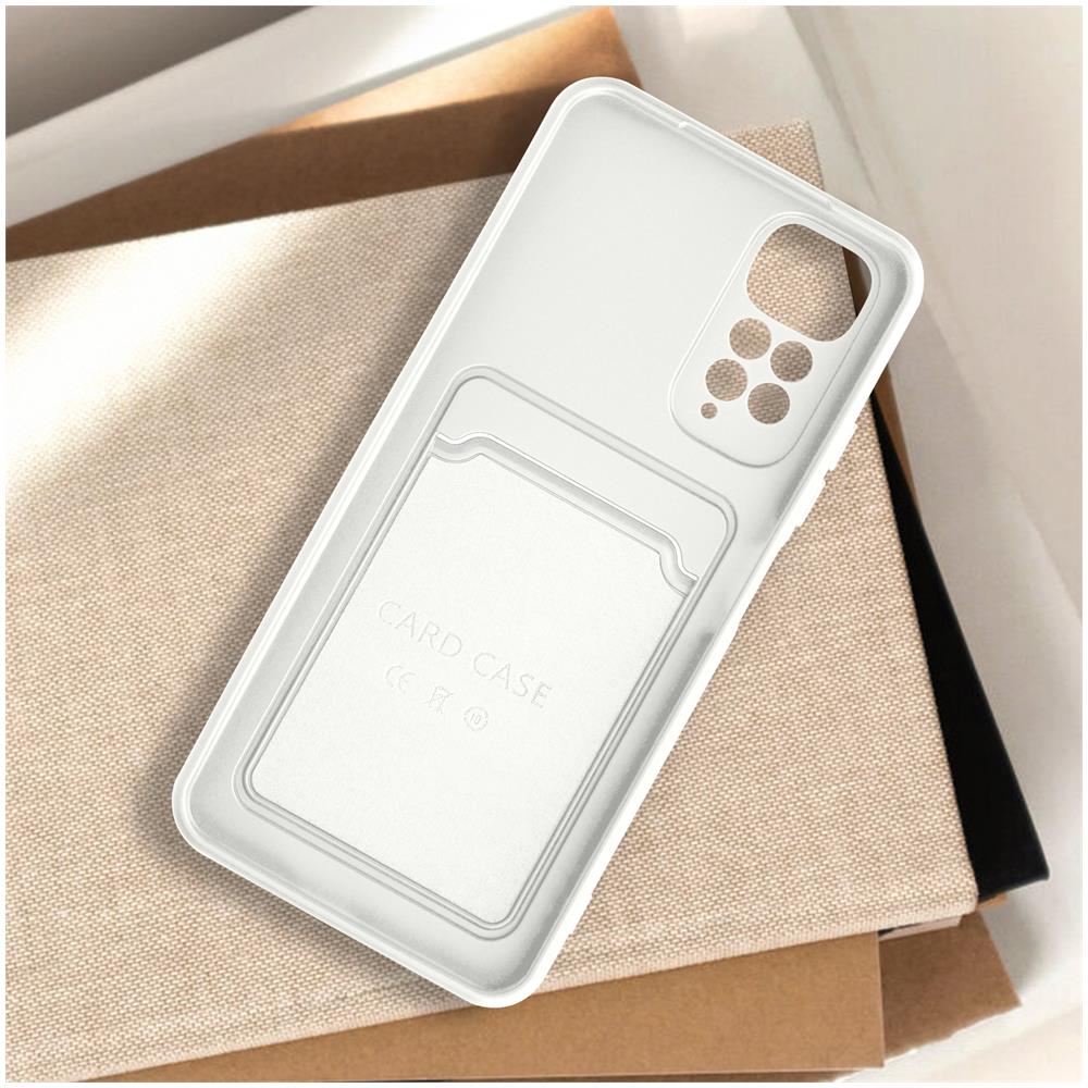 Cover Con Portacarte Per Redmi Note 11 / 11s In Silicone Flessibile Bianca - Foto 2