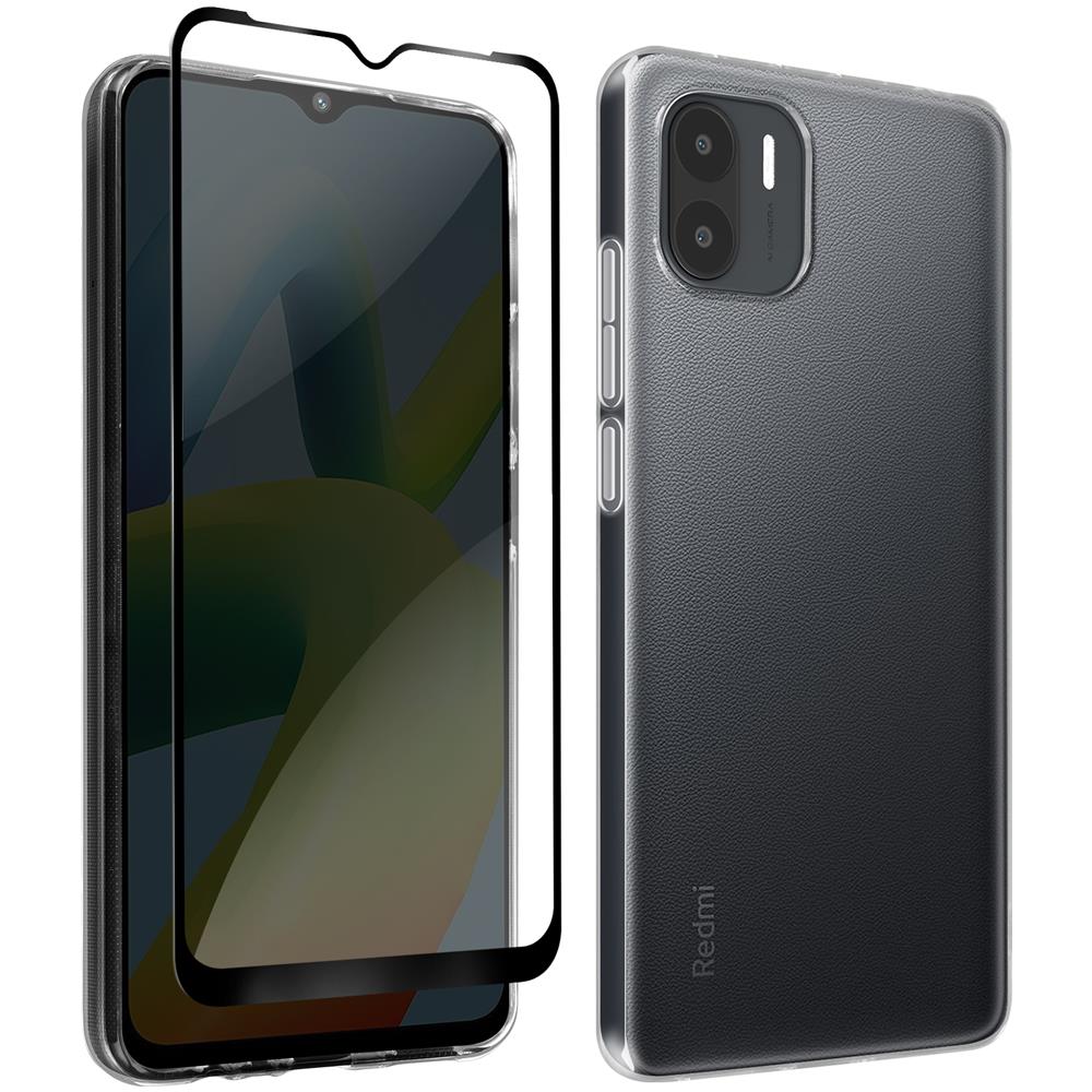 Cover Per Xiaomi Redmi A1 E A2 Trasparente + Vetro Temperato 9h Nero - Foto 2