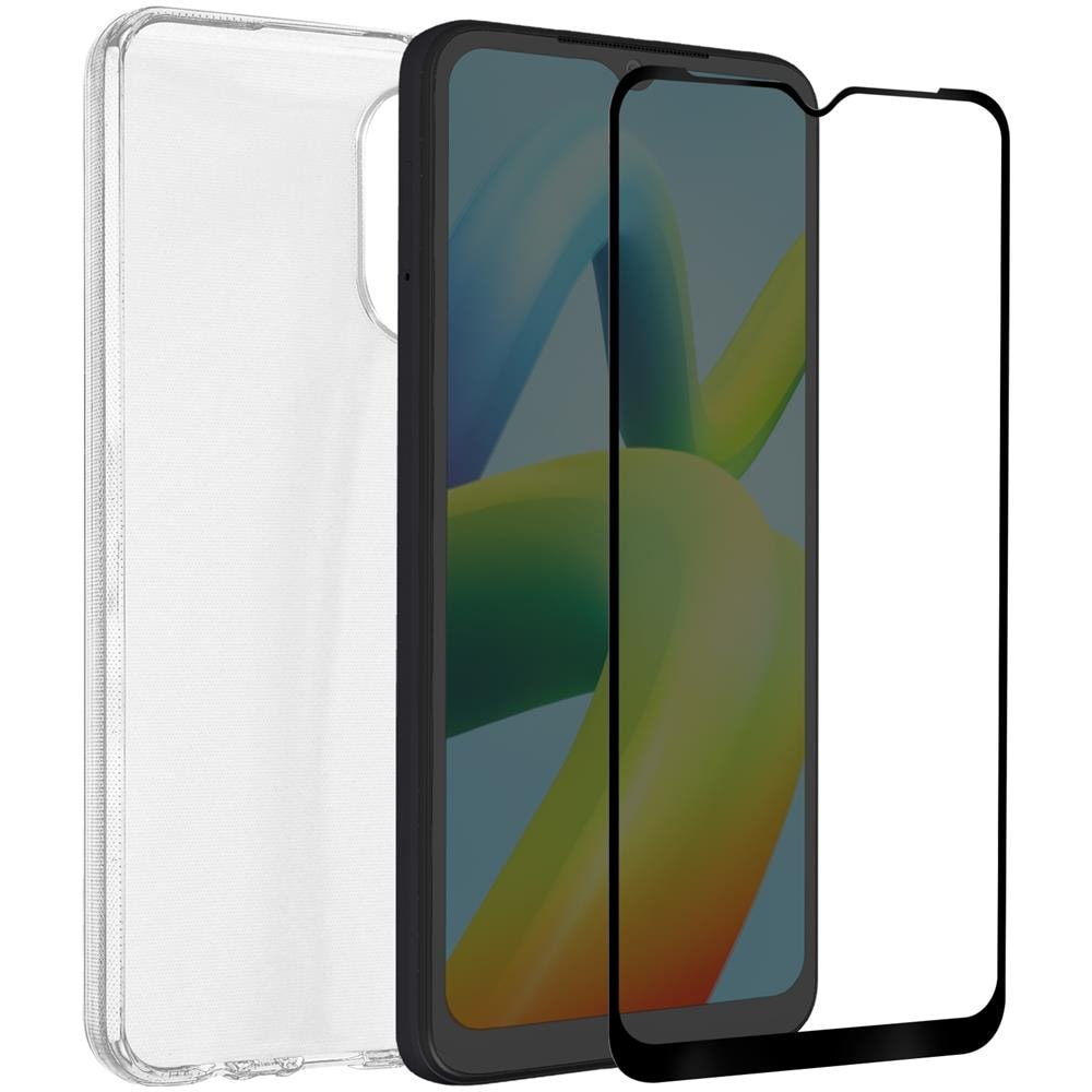 Cover Per Xiaomi Redmi A1 E A2 Trasparente + Vetro Temperato 9h Nero - Foto 1
