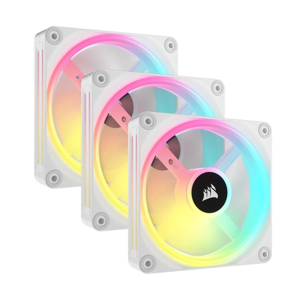 Starter Kit 3 Ventole PWM per PC da 120 mm iCUE LINK QX120 RGB con iCUE LINK System Hub Colore Bianco - Foto 1