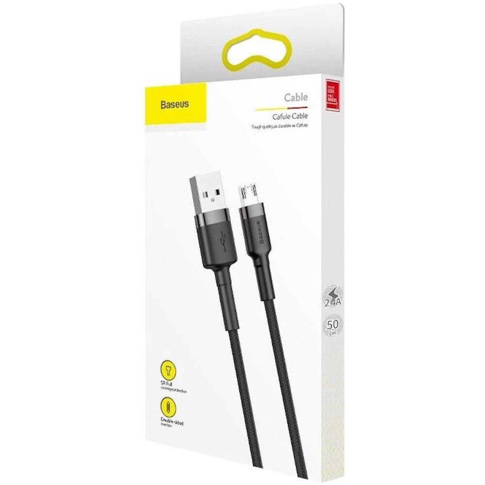 Cavo Micro Usb Baseus Cafule 2.4a 1m (grigio /nero) - Foto 4