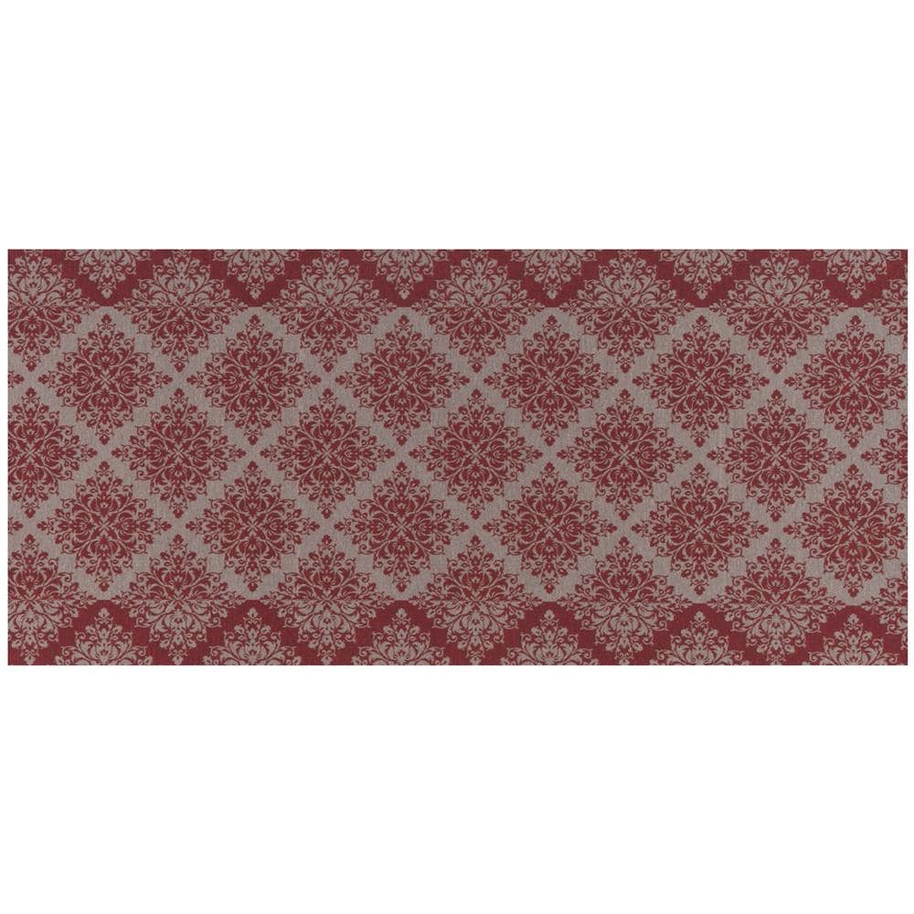 Tappeto Passatoia Tessuto Jacquard Linea Emozioni Disegno Damasque Rosso 57x115 Rosso - Foto 1