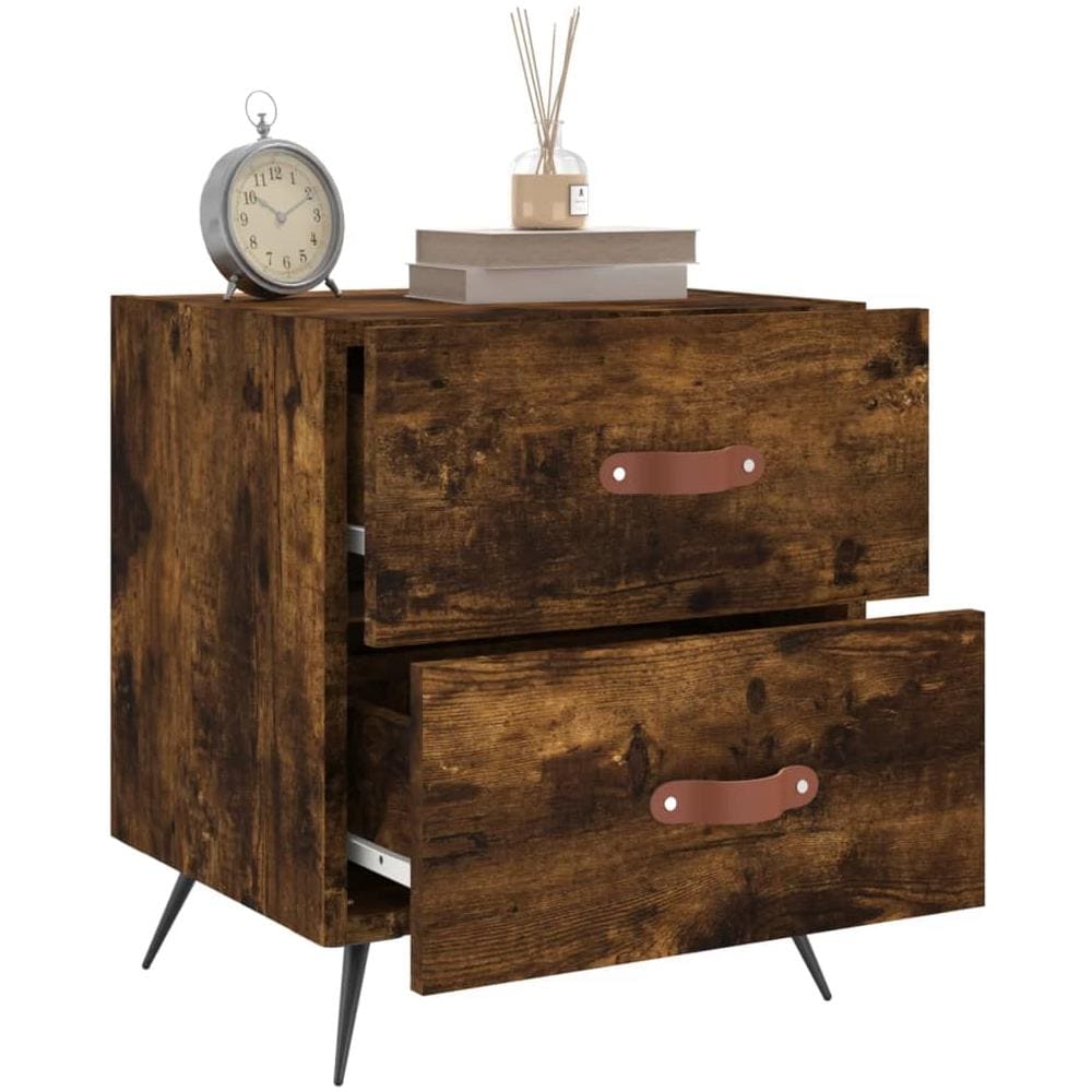 Comodini 2 Pz Rovere Fumo 40x35x47,5 Cm In Legno Multistrato - Foto 3