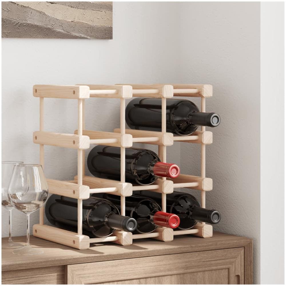 Portabottiglie Vino 12 Bottiglie 36x23x36cm Legno Massello Pino - Foto 1