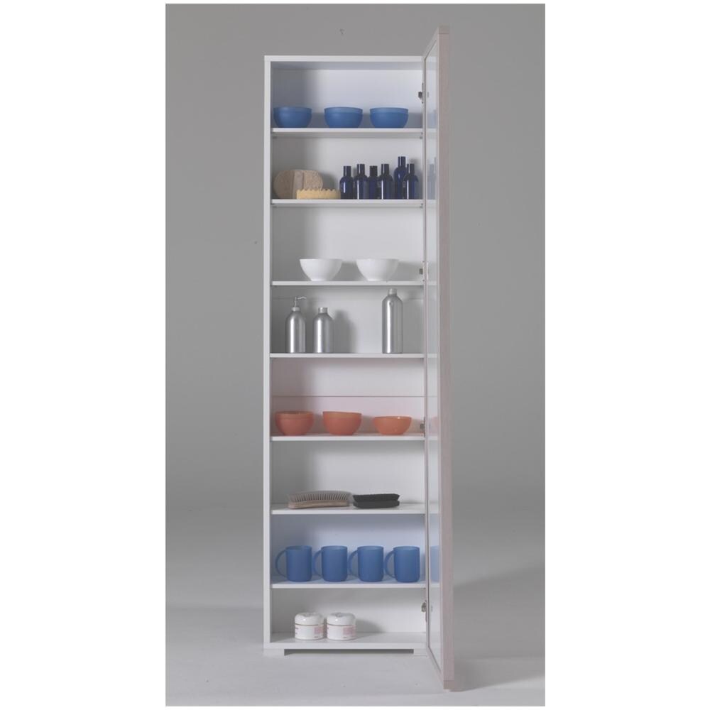 Mobile Multiservizio, Specchio, 31x50xh. 182 Cm Bianco - Foto 2