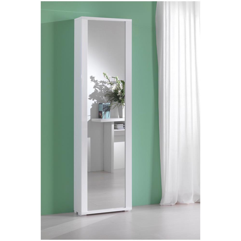 Mobile Multiservizio, Specchio, 31x50xh. 182 Cm Bianco - Foto 10