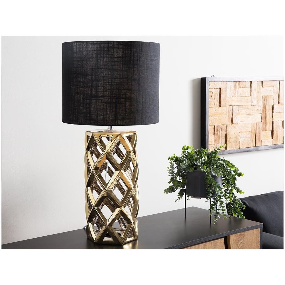 Lampada Da Tavolo Nei Colori Nero E Oro Selja - Foto 2