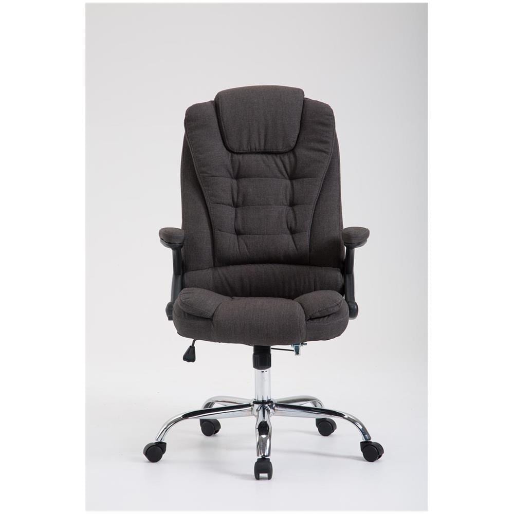 Sedia Ufficio Thor XXL in Stoffa - Poltrona Studio Carico Max 150 kg I Sedia Pc Ergonomica Imbottita e Regolabile in Altezza I Sedia da Scrivania con Ruote e Alto Schienale Grigio Scuro - Foto 2