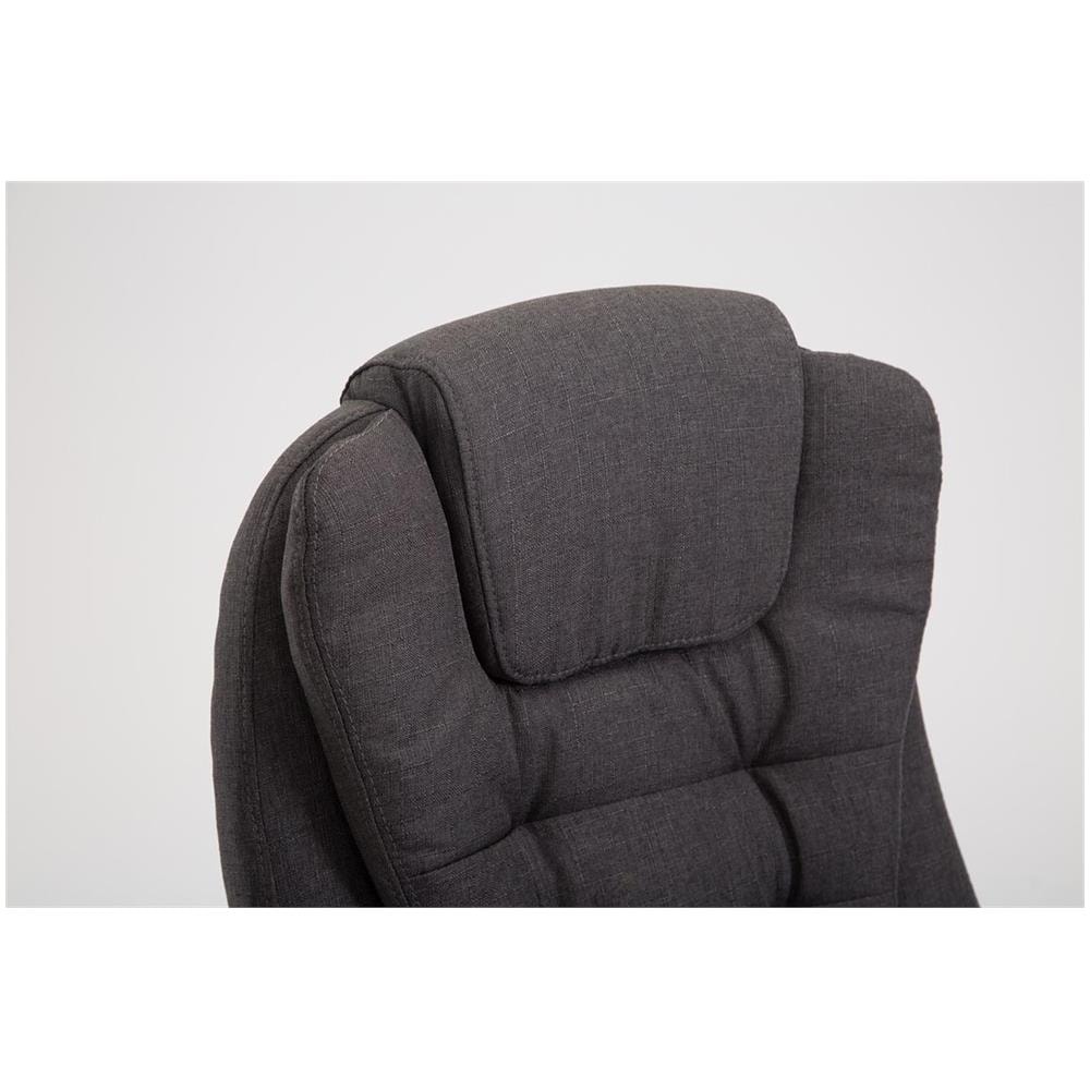 Sedia Ufficio Thor XXL in Stoffa - Poltrona Studio Carico Max 150 kg I Sedia Pc Ergonomica Imbottita e Regolabile in Altezza I Sedia da Scrivania con Ruote e Alto Schienale Grigio Scuro - Foto 5