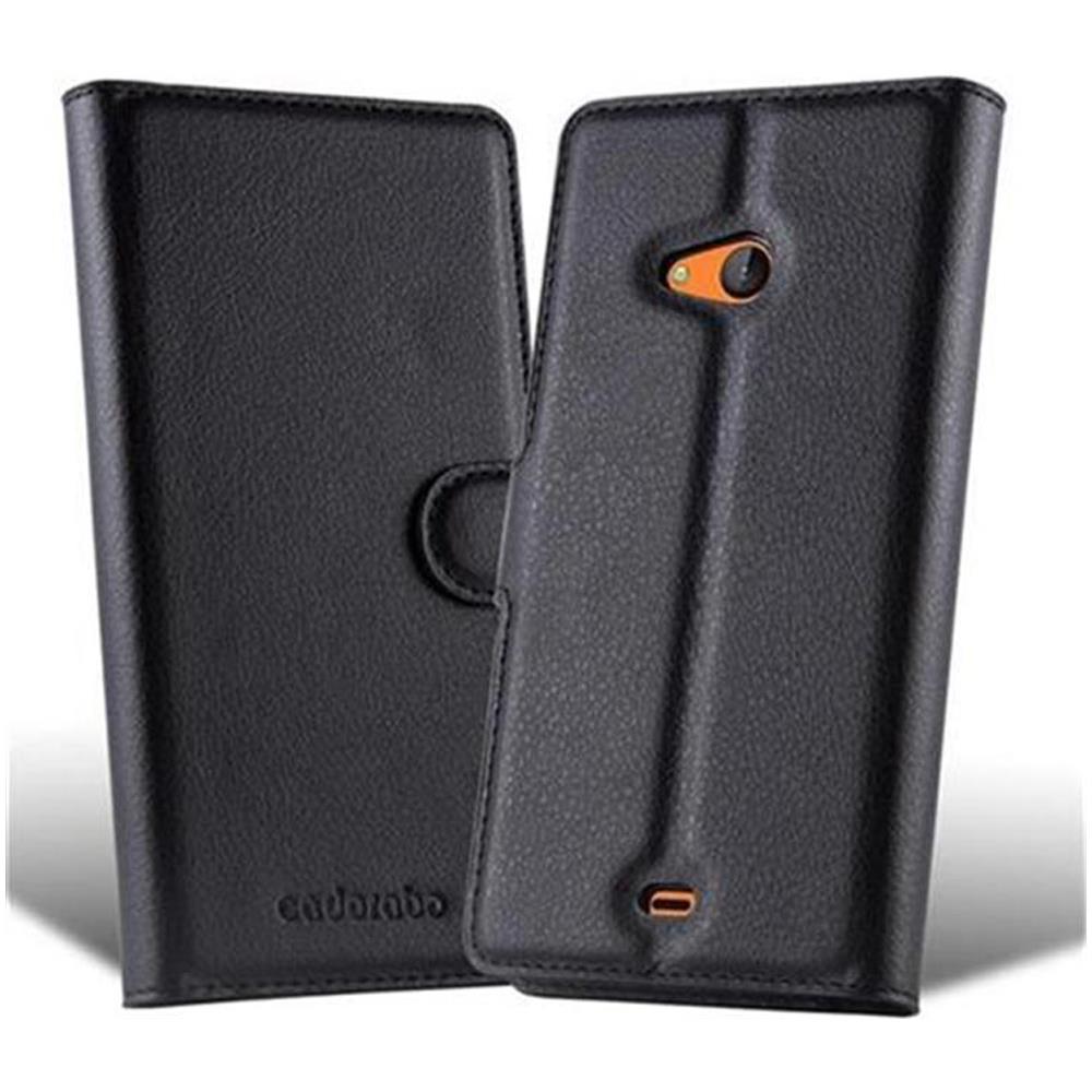 Custodia Compatibile Con Nokia Lumia 540 In Nero Carbone - Coperchio Protettiva Con Chiusura Magnetica, Funzione Stand E Tasca Per Le Carte - Foto 5