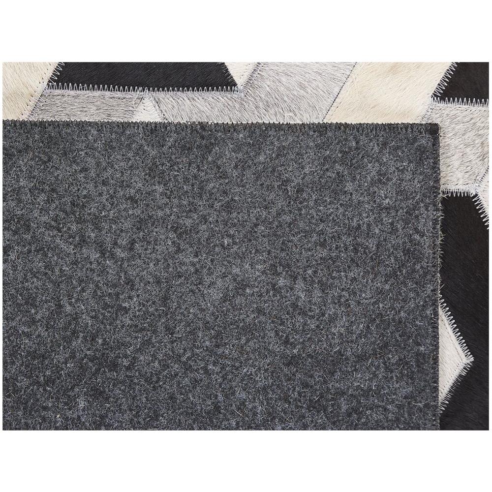 Tappeto In Pelle Nera E Grigia 160 X 230 Cm Narman - Foto 7