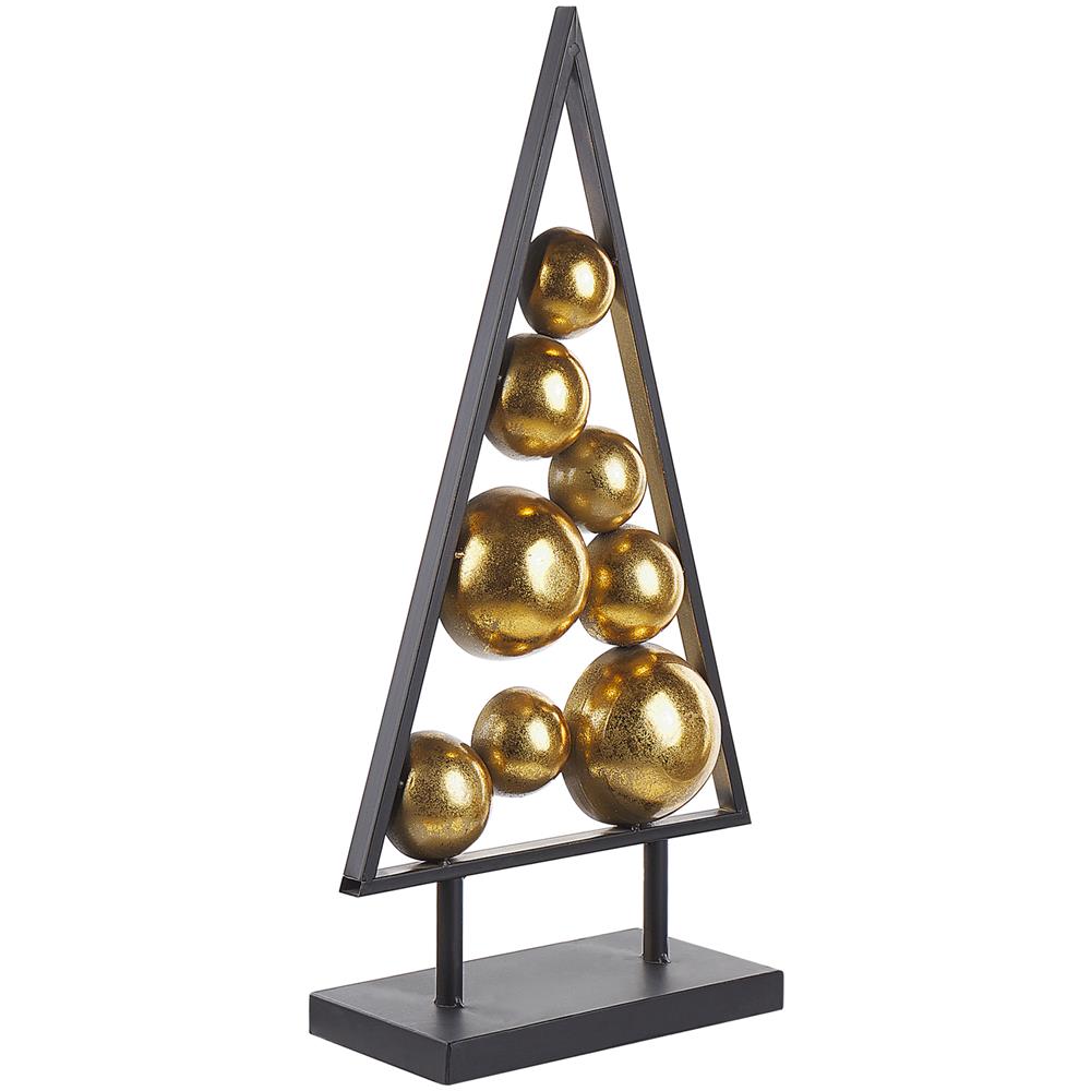 Albero Di Natale Da Tavolo In Metallo Nero E Oro Ranua - Foto 1