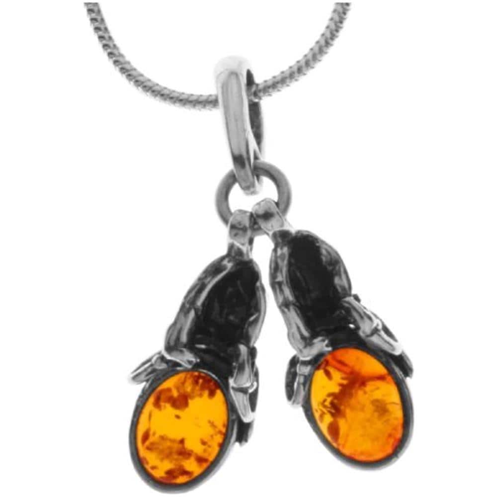 241a200280890 - Catenina Con Pendente Da Donna Con Ambra - Argento Sterling 925 - Foto 1