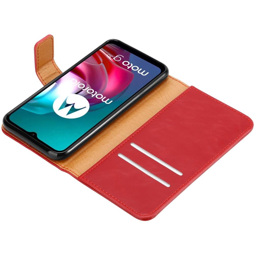 Custodia Compatibile Con Motorola Moto G10 / G30 In Rosso Vinaccia - Coperchio Protettiva Con Chiusura Magnetica, Funzione Stand E Tasca Per Le Carte - Foto 8