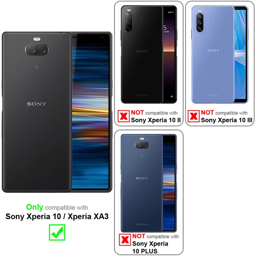 Cadorabo Custodia Compatibile Con Sony Xperia 10 In Rosso Carminio - Coperchio Protettiva Con Chiusura Magnetica, Funzione Stand E Tasca Per Le Carte - Foto 2