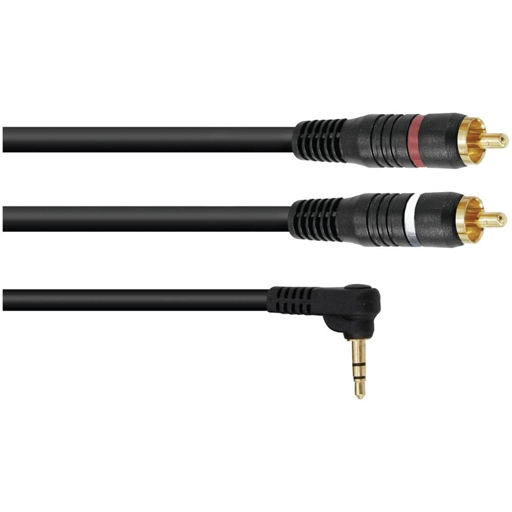 Cavo adattatore 3,5 Jack 90 / 2xrca 3m Bk - Foto 1