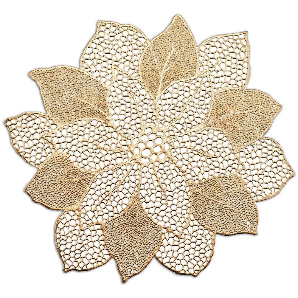 Cuscinetto Flower, 46 Cm, Colore Oro - Foto 1