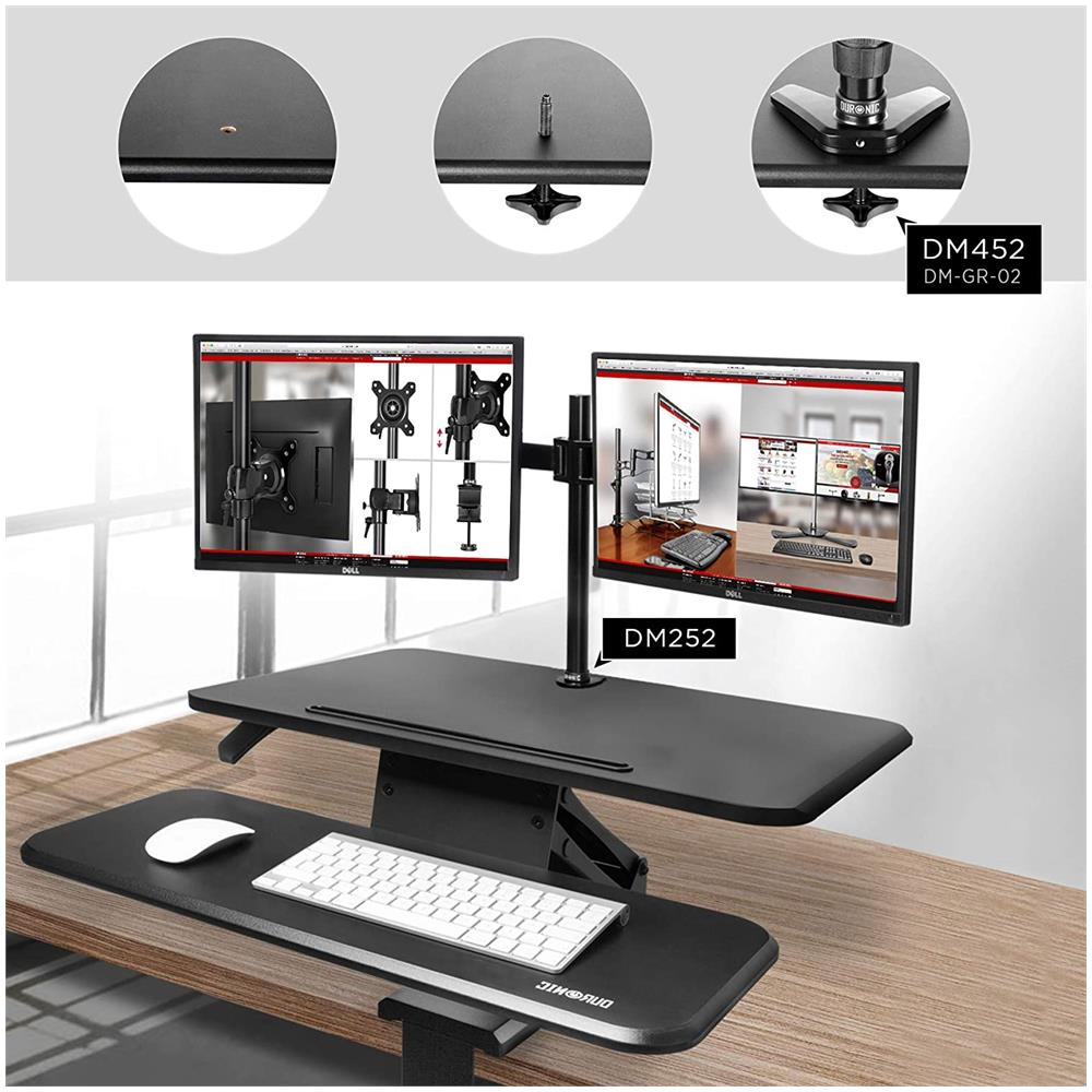 Dm05d13 Postazione Da Lavoro Per Computer Con Ampia Piattaforma 64 Cm Scrivania Ufficio Per Pc Monitor Tastiera - Altezza Regolabile Da 12 A 40 Cm - Fissaggio A Morsetto - Foto 6