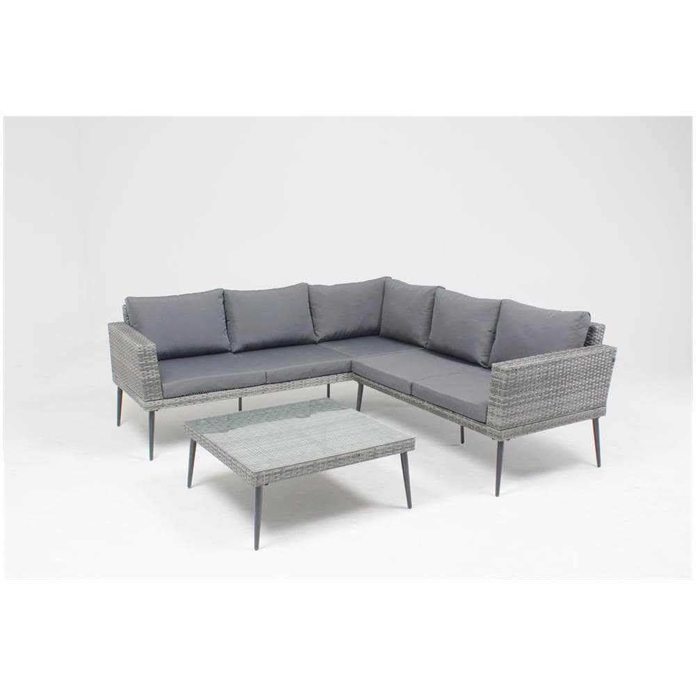 Salotto Da Giardino Basso Resina E Acciaio 5 Posti Tefari - Foto 1