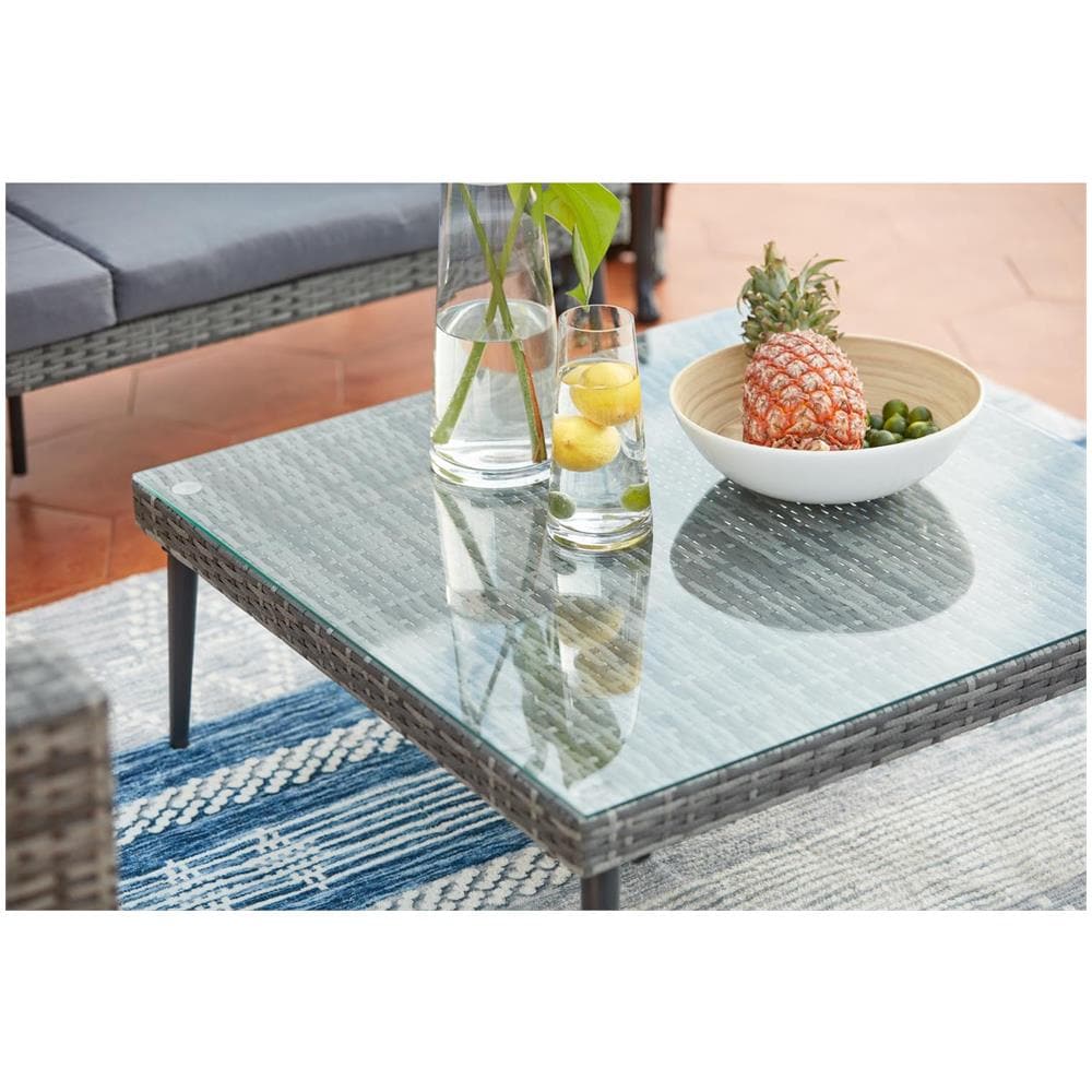 Salotto Da Giardino Basso Resina E Acciaio 5 Posti Tefari - Foto 7