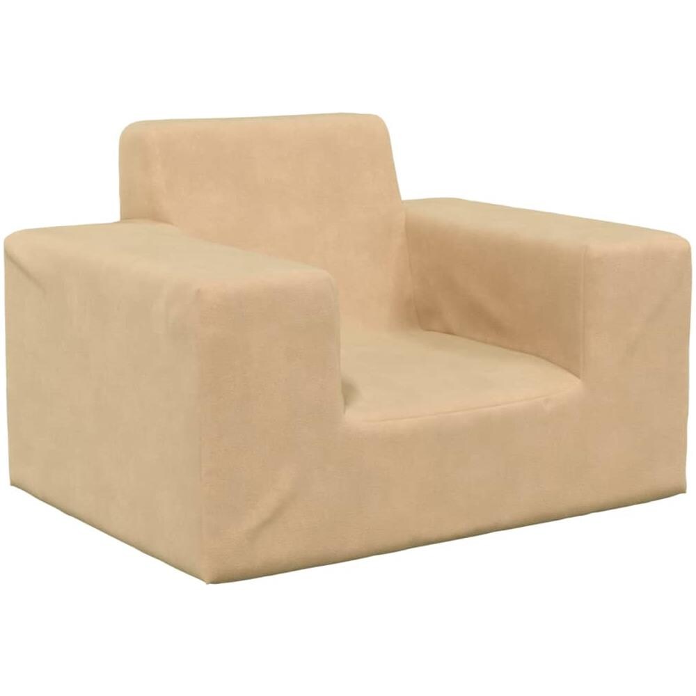 Divano per Bambini Crema in Morbido Peluche - Foto 1