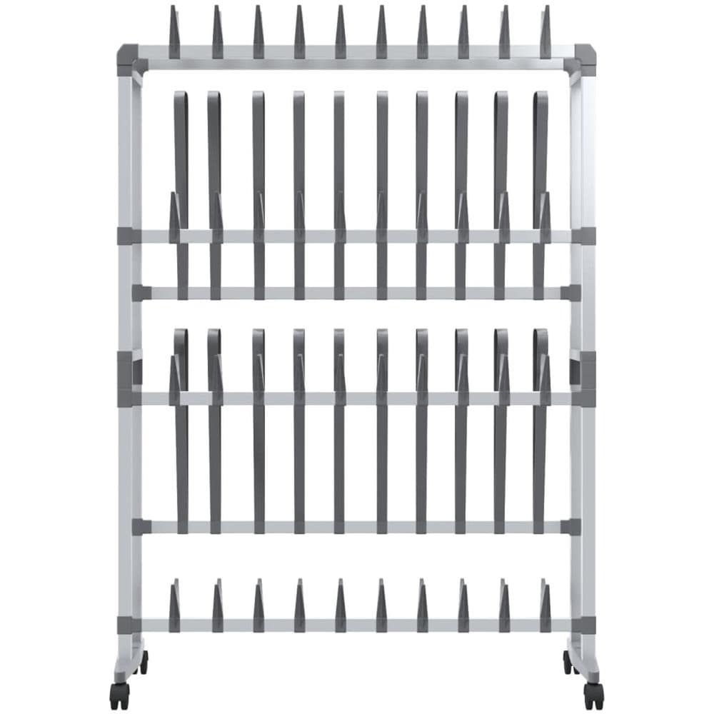 Scarpiera Con Ruote Argento 89x27x120 Cm - Foto 3