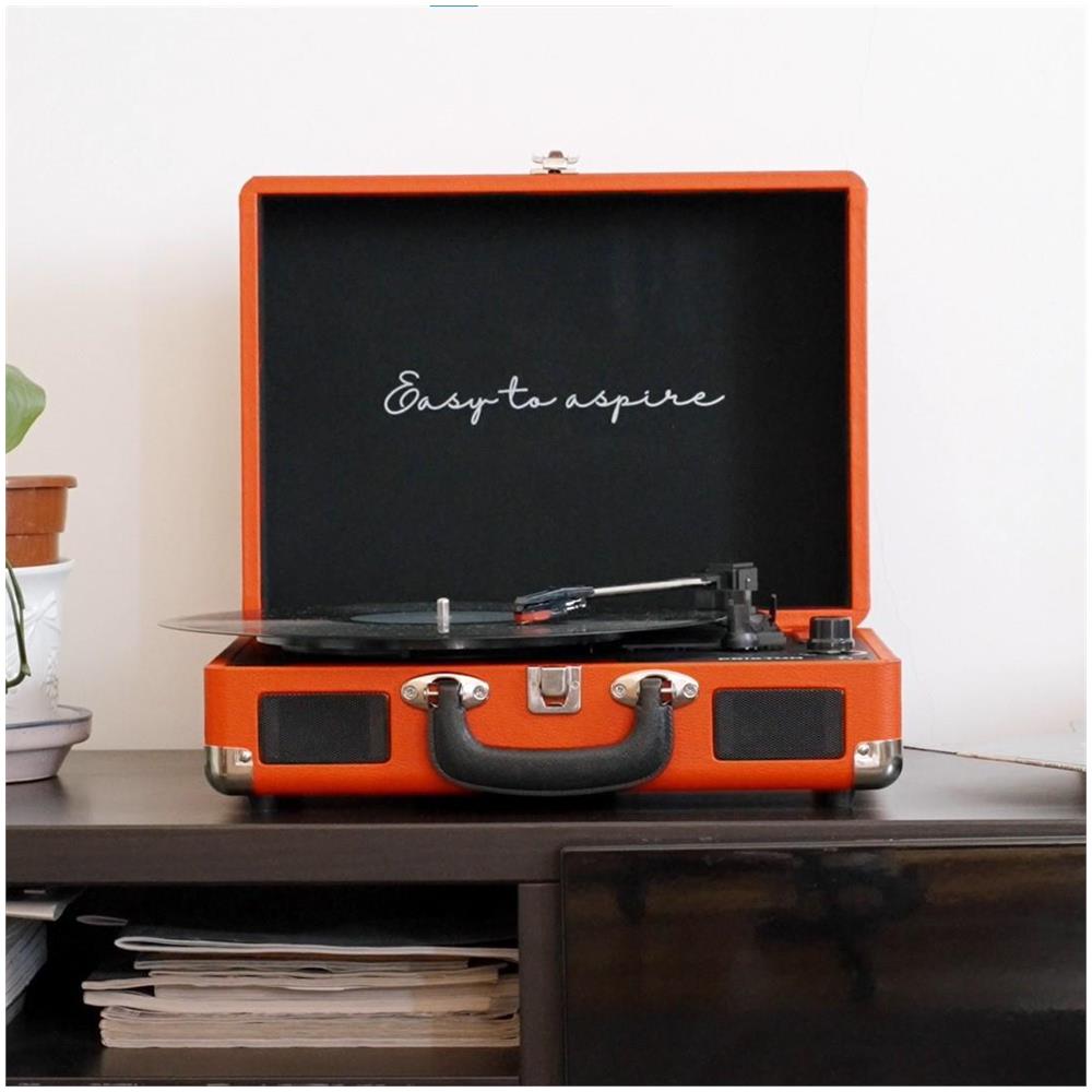 Giradischi Vintage VC400 Lettore e Convertitore di Vinili Bluetooth USB Radio FM 2 Altoparlanti Integrati Colore Rosso - Foto 9