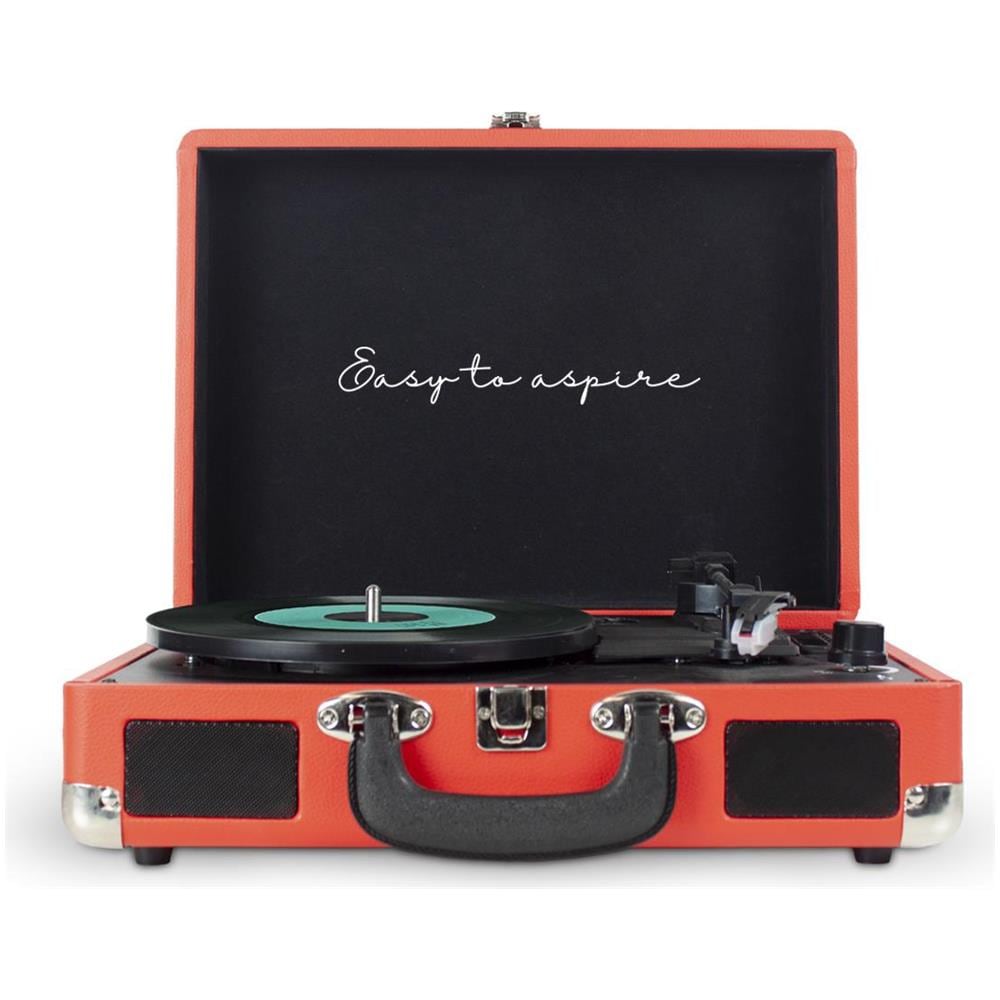 Giradischi Vintage VC400 Lettore e Convertitore di Vinili Bluetooth USB Radio FM 2 Altoparlanti Integrati Colore Rosso - Foto 1