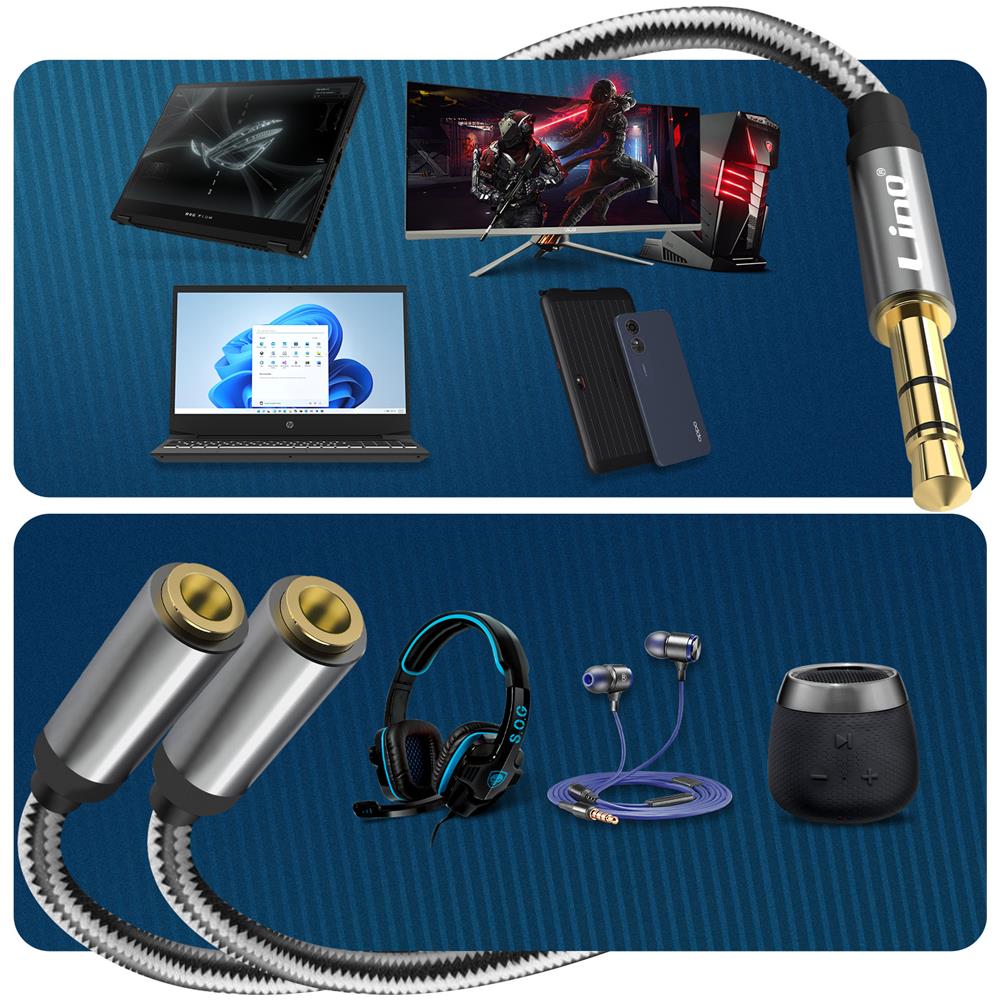 Adattatore Splitter Audio Da Jack 3,5 Mm Maschio A 2x 3,5 Mm Femmina - Foto 5