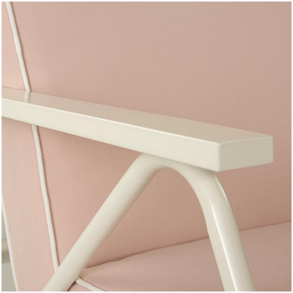 Connie Chaise Longue Da Esterno In Olefin Rosewater E Struttura In Acciaio Bianco - Foto 2