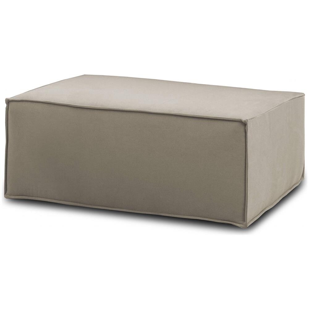 Pouf Antonella, Pouf Da Salotto, 100% Made In Italy, Poltroncina Relax In Tessuto Imbottito, Cm 100x70h43, Tortora - Foto 2