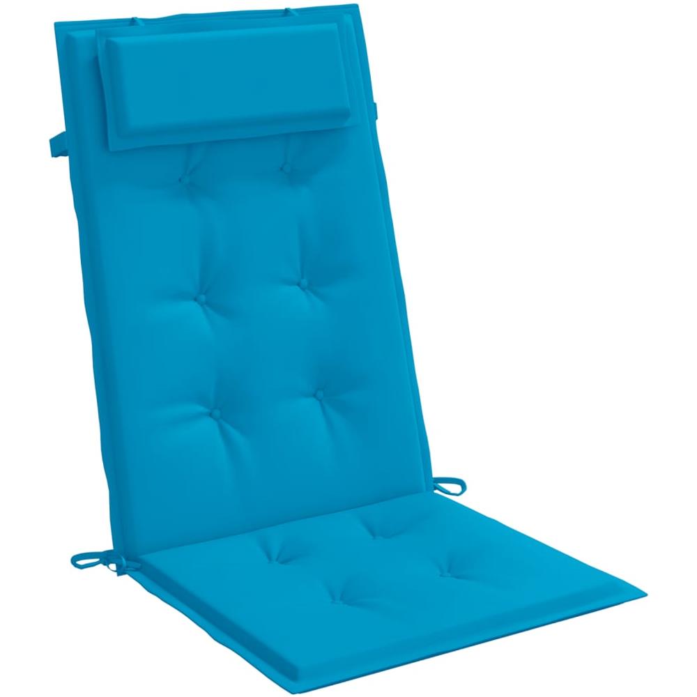 Cuscini Sedia Con Schienale Alto 2 Pz Blu Chiaro Tessuto Oxford - Foto 3
