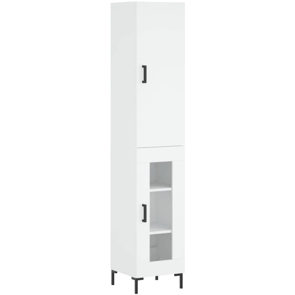 Credenza Bianca 34,5x34x180 Cm In Legno Multistrato - Foto 2