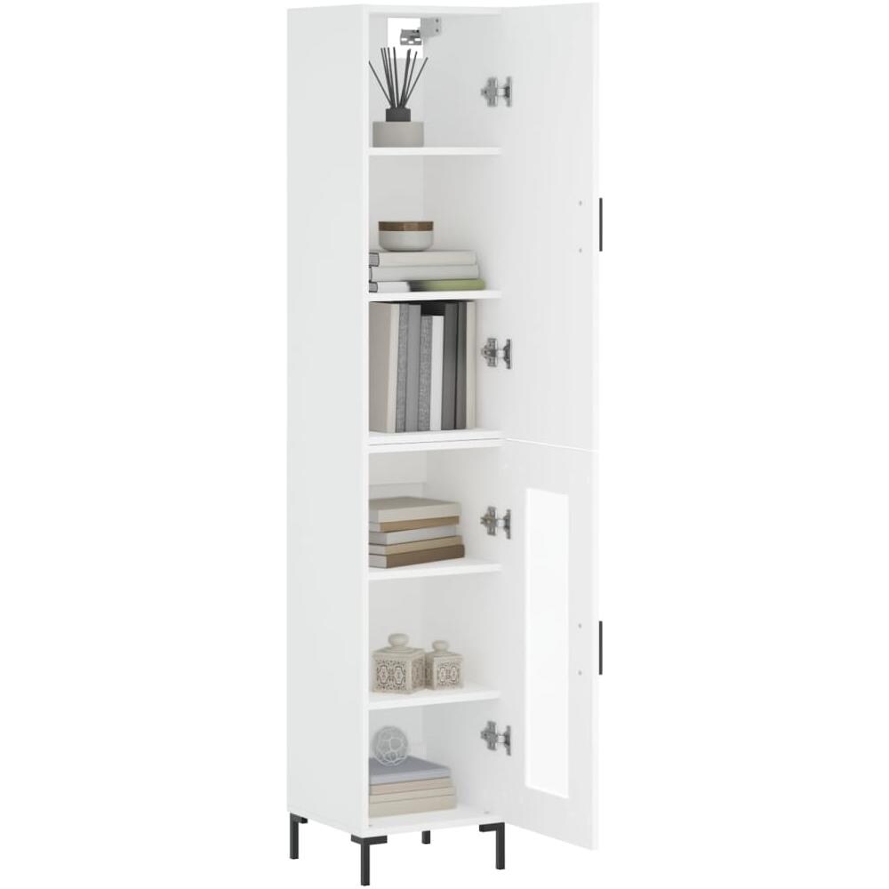 Credenza Bianca 34,5x34x180 Cm In Legno Multistrato - Foto 3