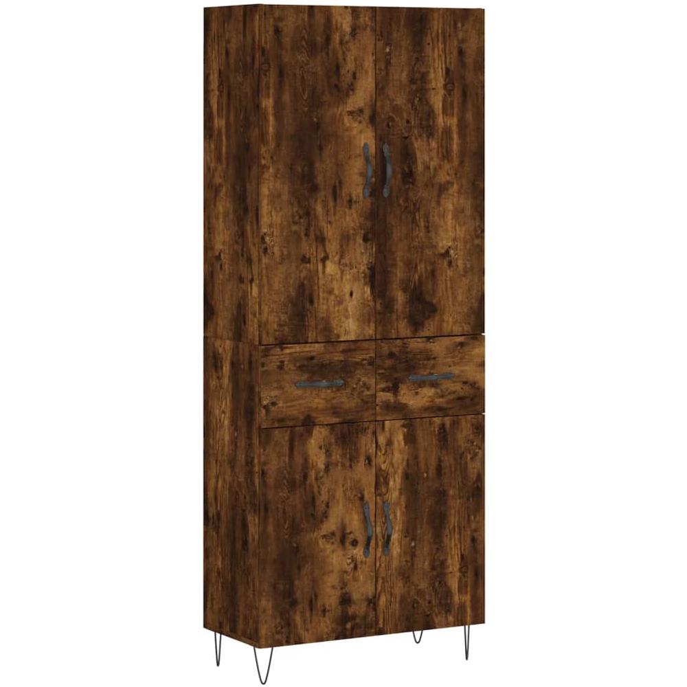 Credenza Rovere Fumo 69,5x34x180 Cm In Legno Multistrato - Foto 2