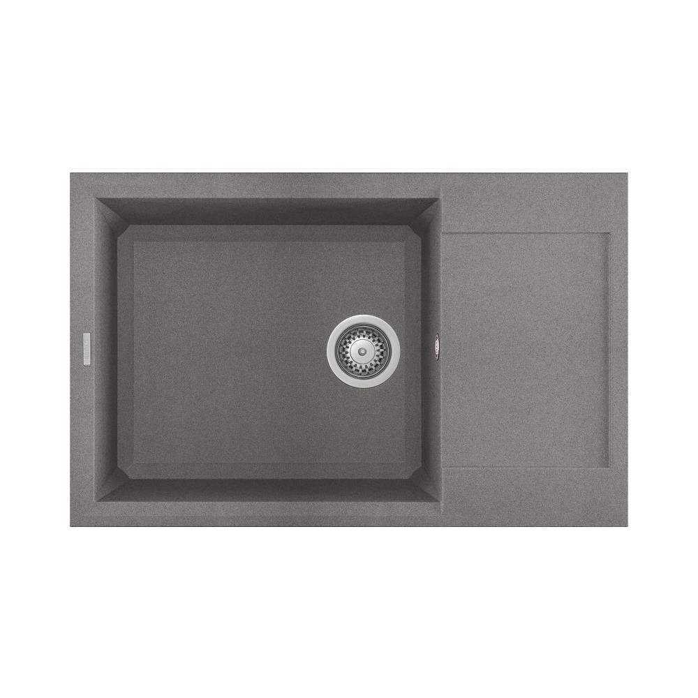 Lavello Easy Granitek 310 78x50 cm 1 vasca con gocciolatoio Colore Grigio Cemento 48 - Foto 1