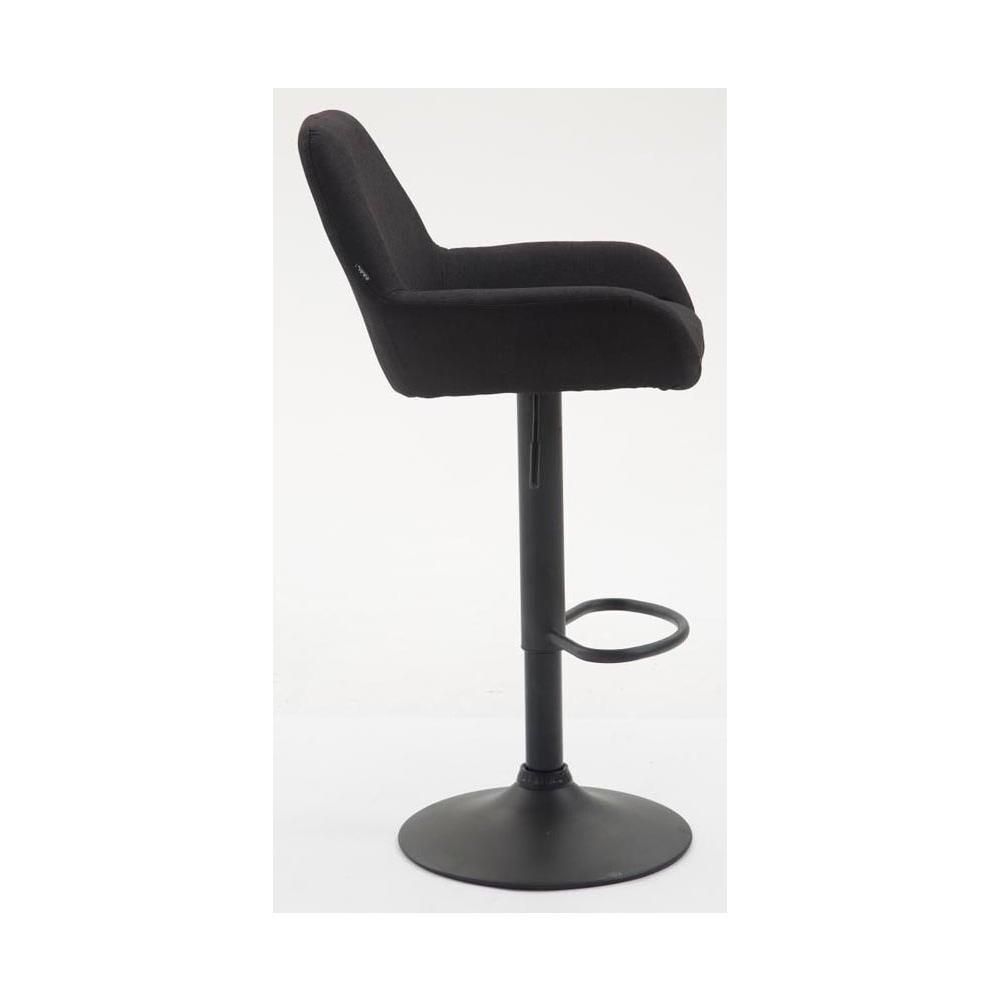 Set 2 Sgabelli Bar Braga in Tessuto - Coppia Sedie Cucina Regolabili con Schienale e Braccioli - Sedie Sgabello Bancone Imbottite Nero - Foto 4