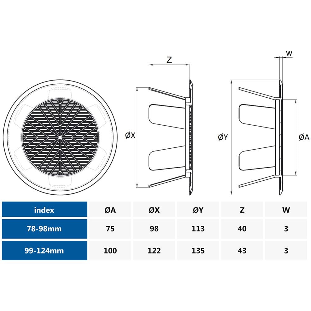Bianca Plastica 99124mm Condotto Aria Costume Finale Ventilazione Griglia - Foto 2