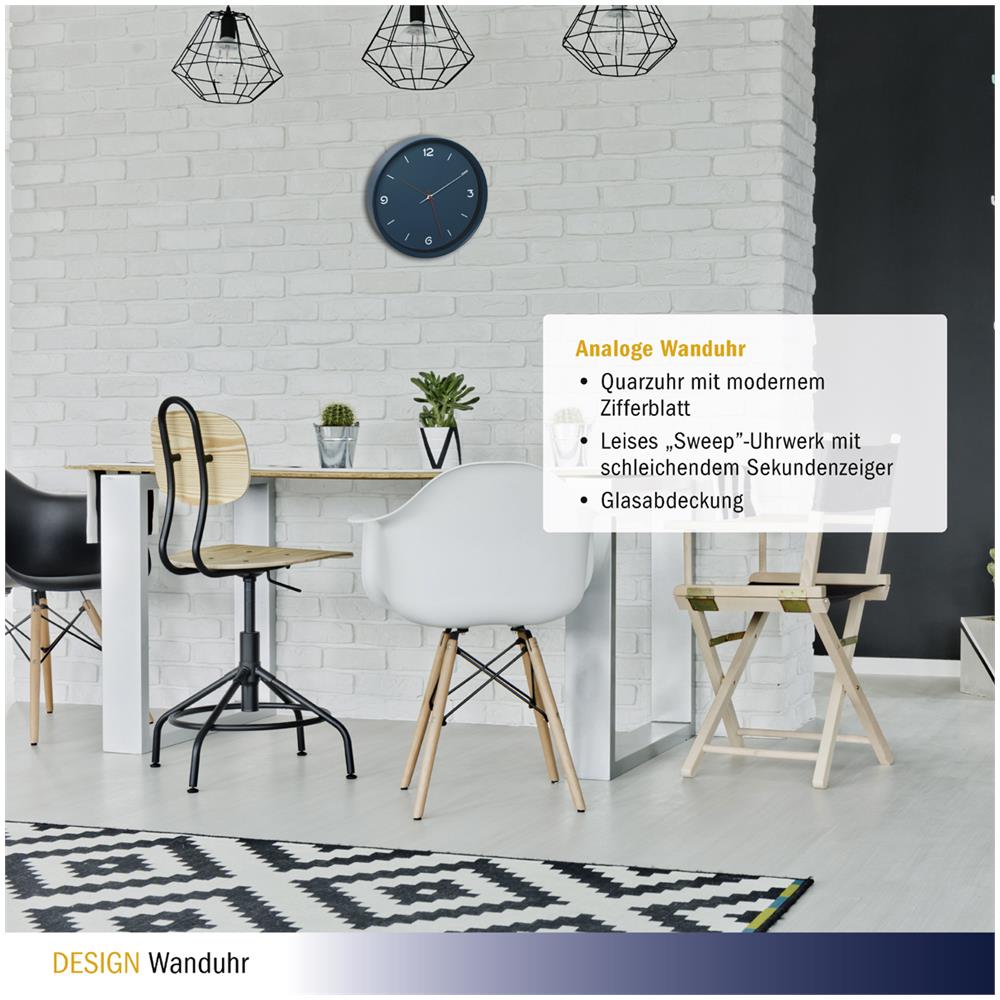 TFA 60.3056.06 petrol-blue Analogue Wall Clock - Foto 3