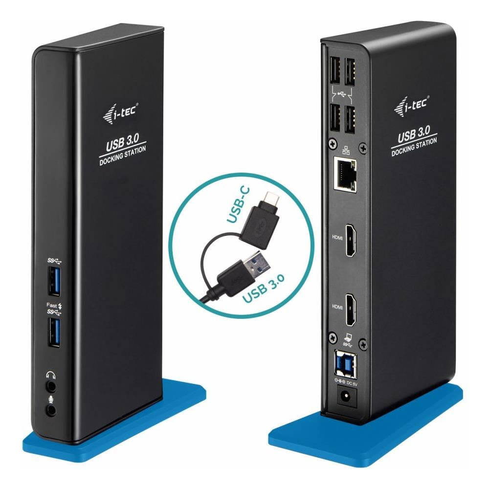 Docking Station Universale per Laptop 2x USB-A 3.0 / 1x USB-C / 2x HDMI Colore Nero - Foto 1
