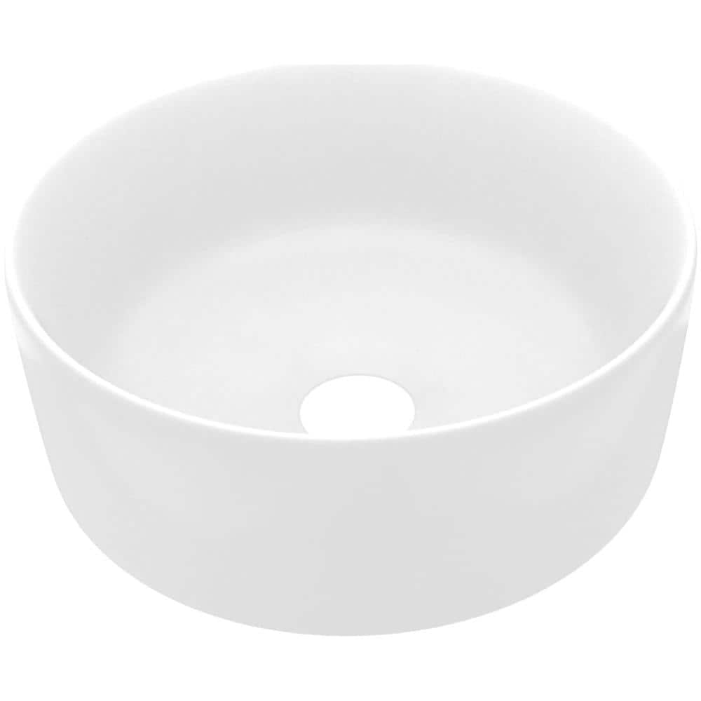 Lavandino Lusso Rotondo Bianco Opaco 40x15 cm in Ceramica - Foto 1