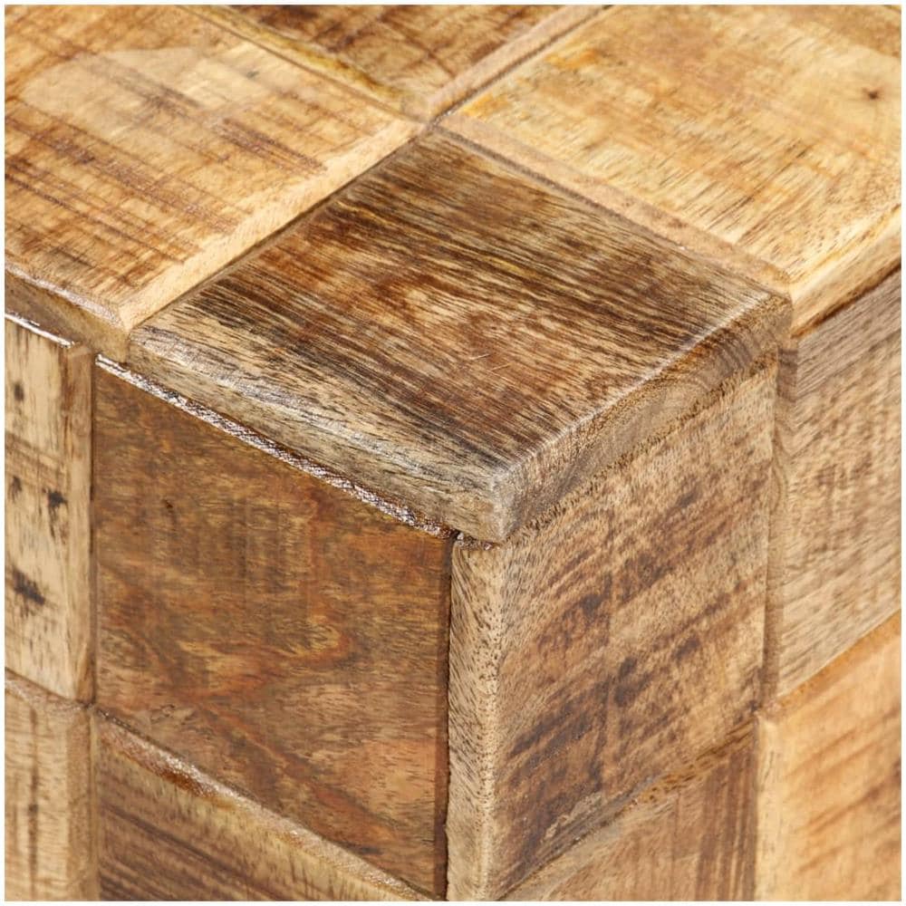 Tavolini Da Caff A Parallelepipedo 2 Pz Legno Di Mango Grezzo - Foto 2