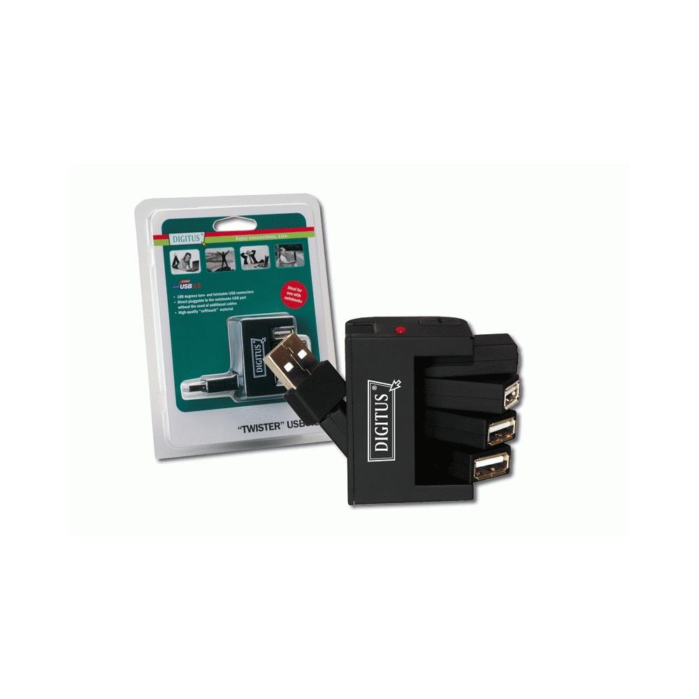 USB 2.0 Swivel Hub 4-Port, Nero - Foto 1