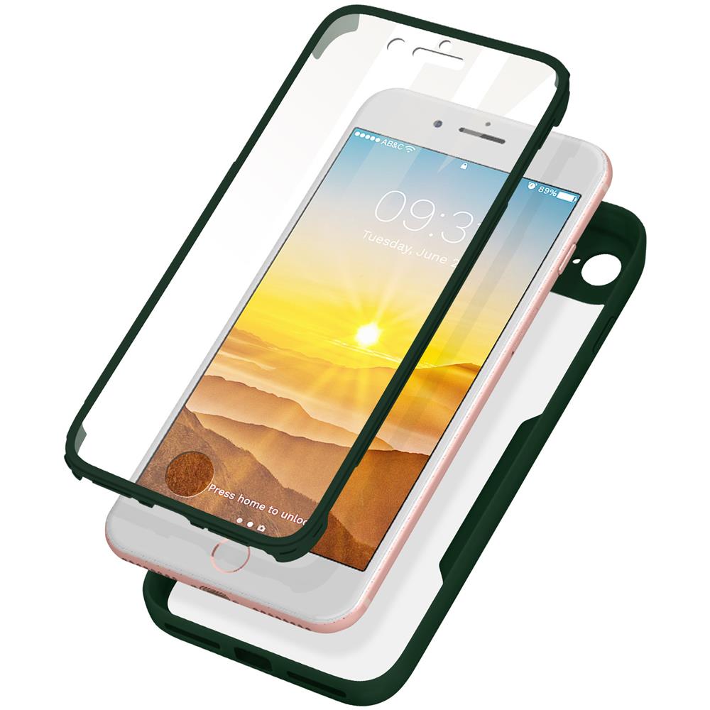 Cover Iphone 7 / 8 / Se 2020 Retro Plexiglass Fronte Polimero Bordo Verde - Foto 1