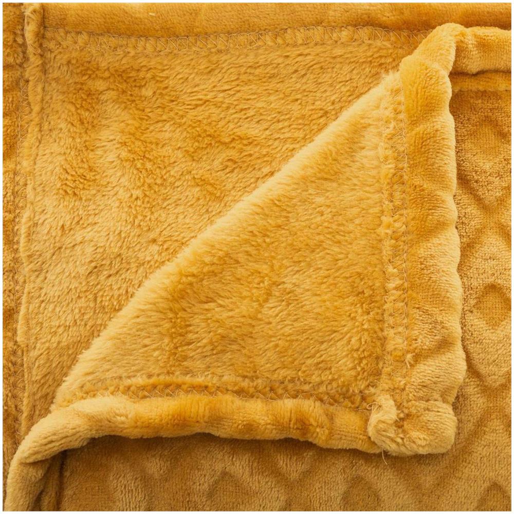 Coperta Morbida, Kapa, Copriletto Losan, Placcato 3d, Giallo, 180 X 230 Cm - Foto 2